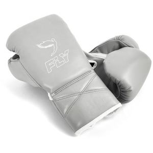 Gants de boxe en cuir de vache véritable, personnalisés, neufs, gris, à lacets, pour le kick-boxing, le Muay Thai, équipement de combat, 12 oz, arts martiaux, sport - Product Image 2
