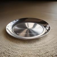 Acier inoxydable poli argent rond assiette de service hôtel Buffet Restaurant vaisselle hôtel plateaux alimentaires plateau polyvalent