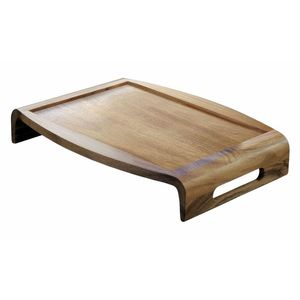 Bandeja de alambre de madera redonda de acacia de nuevo diseño al mejor precio con acabado Natural Premium utilizado para plato de cena - Product Image 3