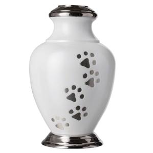 Urnas para mascotas de cremación de latón clásico superior con diseño de huellas de pata y acabado de Color azul Venta caliente urnas de metal para mascotas - Product Image 2