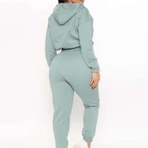 Ensemble de survêtement de luxe en coton deux pièces, tenue streetwear haut de gamme, sweat à capuche oversize zippé et jogging en tissu molleton doux à l'intérieur - Product Image 3