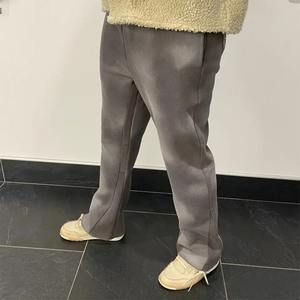 Vente en gros 100% coton broderie impression Streetwear pantalons de survêtement Baggy lavage à l'acide personnalisé pantalons de survêtement évasés hommes - Product Image 3