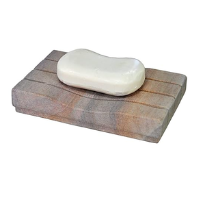 Jabonera de bambú con piedra de mármol cuadrada rectangular personalizada al por mayor, bandeja decorativa para baño, jabonera de mármol blanco - Product Image 4