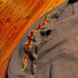 Y2K nuevo patrón geométrico de llama bordado con capucha American Street Retro ropa deportiva Street Hip Hop gótico suelto hombre Hoodi - Product Image 3