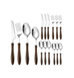 Admirable calidad Acero inoxidable pastel tenedor postre cuchara mejor mango de madera combinación vajilla conjunto artesanía natural - Product Image 3