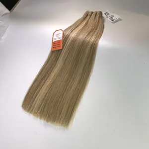 Weft Hair Extension Vietnamese Vendor Wholesale Price From Big Factory Highlight #60C Mix #4ash Color