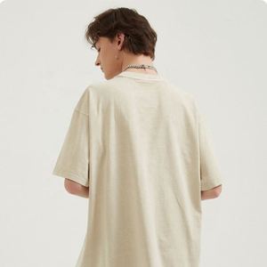 100% algodón High Street Wear Oversize Plain Dyed para impresión digital Impresión digital Demand Casual Camiseta de longitud corta para hombres - Product Image 1