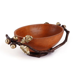 Tazón para servir ensalada de calidad superior ecológico, figuras humanas de Metal plateado de madera modernas únicas para uso en fiestas de boda en casa - Product Image 5