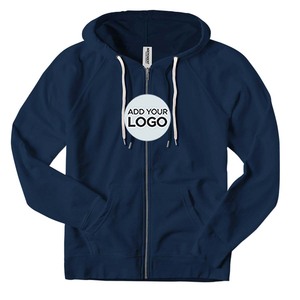 Sweat à capuche zippé pour homme, poids moyen, 100% coton, tissu molletonné français, coupe ajustée, coupe régulière, avec poche média cachée - Product Image 3