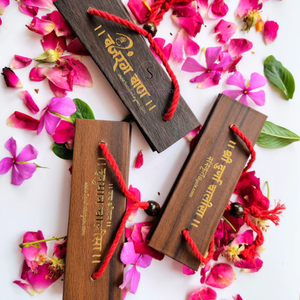 Tenture murale du temple prière hindoue tout combo chalisa pour les prières quotidiennes et le culte religieux collection chalisa combo en bois - Product Image 2