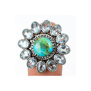 925 anillo de joyería fina de plata esterlina sólida aguamarina fantástica, piedra preciosa amatista OEM ODM regalos de bodas colección de piedra natal - Product Image 5