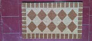 พรมเช็ดเท้ากาบมะพร้าวธรรมชาติพิมพ์ลายที่ดีที่สุดเสื่อประตูพีวีซีธรรมดาสำหรับทางเข้าบ้าน - Product Image 3