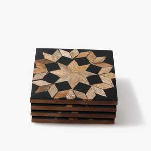 Sous-verres en bois et en corne faits à la main de haute qualité disponibles au prix de gros Vaisselle de luxe - Product Image 6