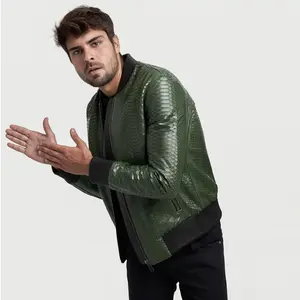 made to measure Real Leather Jacket For Men crocodile snake skin Hande Made Garment Cheap Price With Customization