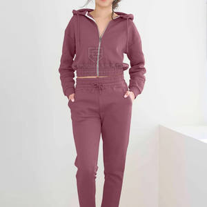 Nouvelle arrivée de femmes ensemble de jogging zippé court ensemble de vêtements de course en plein air à bas prix ensemble de jogger zippé court pour femmes - Product Image 1