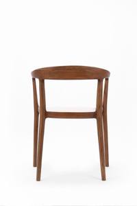 Miller Simple Dining Chair Made of Quality Solid Teak Wood and <b>Waterproof</b> <b>Cushion</b> with Walnut Finish <b>for</b> Indoor Dining Use. - Product Image 3