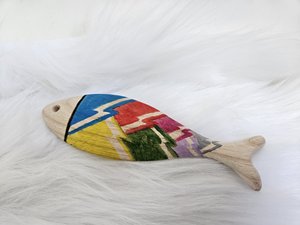 Décoration de poisson en bois unique, idéale pour les maisons de plage, les salons et les intérieurs nautiques avec une touche artistique naturelle. - Product Image 5