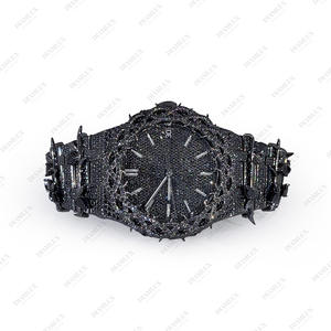 Reloj de Marca con Diamantes Negros Completamente Engastados con Diamantes Moissanite VVS, Joyería Hip-Hop - Product Image 5