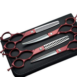 Zorg กรรไกรตัดขนสุนัขแบบฟันเลื่อย440C ขนาด7.5นิ้วสแตนเลสสตีลสีดำด้ามจับมีคม - Product Image 6