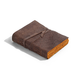 Cuaderno de Tapa Dura con Diseño de Árbol de la Vida en Relieve, 100% Cuero Genuino, con Correa y Páginas de Arte en Blanco con Borde Irregular - Product Image 5