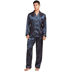 Chemise de nuit en satin de soie surdimensionnée de luxe avec logo personnalisé, de haute qualité, pour l'hiver, grande taille, vêtements de nuit pour hommes - Product Image 1