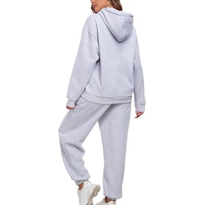 Venta caliente 100% algodón Color liso chándal para mujer de alta calidad ropa de calle nueva llegada personalizado Casual chándal para mujer - Product Image 3