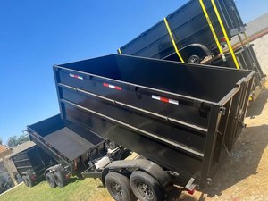 Wholesale Hydraulic Rear Tipper Dump Trailer 14 Ft Steel Full Trailer For Truck Use 7x14 Two Axles Four Wheels Dump Trailer - Product Image 5