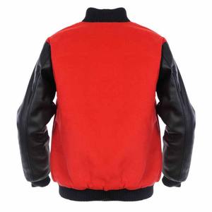 Chaqueta de bombardero de béisbol de cuero de invierno Vintage con logotipo bordado personalizado Características transpirables - Product Image 5