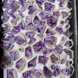 Tranche d'améthyste naturelle de haute qualité Cabochon de pierres précieuses en vrac Lot de taille de forme de mélange de qualité supérieure pour les utilisations de bijoux - Product Image 1