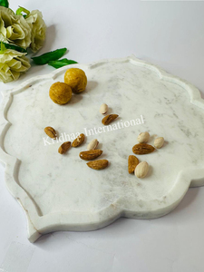 Assiette de service en marbre de qualité supérieure 35x35 cm cuisine polie essentielle haut décoratif meilleur prix vente chaude pierre matériel - Product Image 4