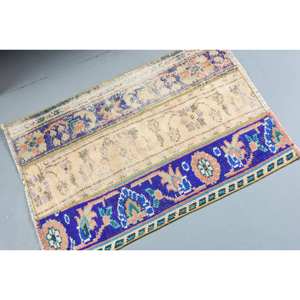 Alfombra de área de lana turca Vintage de 21x31 pies, diseño de retazos beige azul, aparador rectangular grande/Alfombra de noche, látex de 10mm de espesor - Product Image 2