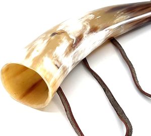 Authentic Premium Ox Horn <b>Trumpet</b> Style Hunting Horn Perfect for Re-Enactment on Sale - Product Image 5