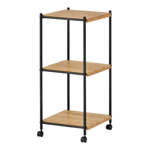 Black friday OEM vente en gros Taiwan fabricant de meubles de stockage bricolage ménage bambou 3 niveaux supports de stockage avec roues - Product Image 1