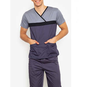 OEM ropa médica uniforme de hospital para los hombres ropa de hospital de cuello alto de manga corta uniformes conjuntos para Unisex - Product Image 4