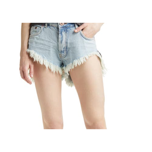 Shorts in denim stile vintage con lavaggio acido, taglia 25, per Kansas - Product Image 2