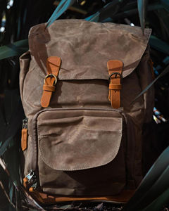 Leather Canvas Luxury <b>Backpack</b> Durable Large Capacity Eco-Friendly Travel School Laptop <b>Backpack</b> Supplier LCBP-0137 - Product Image 1