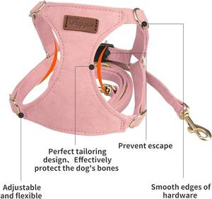 Ultra-Light Customizable Eco-Friendly Buckle Closure Polyester <b>Dog</b> <b>Harness</b> Thin Antique Pink <b>Small</b> Breed Pets High Quality Pet - Product Image 6