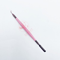 Outil de rehaussement de cils en acier inoxydable doré rose avec étiquette personnalisée, peigne à cils en métal, gel de permanente pour sourcils, durable