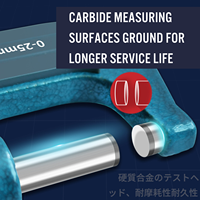 Micromètre numérique Xer.Xes 0-25 mm, précision 0,01 mm, boîte en plastique durable, mesure extérieure pour l'inspection des pièces