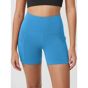 Pantalones cortos de gimnasio de diseño personalizado para mujer, pantalones cortos deportivos de cintura alta para gimnasio, pantalones cortos de yoga para correr - Product Image 2