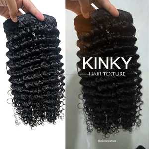 Paquetes de Cabello Rizado Kinky con Doble Trama, Cabello Humano Virgen Remy 100% Natural Original al por Mayor con Cutícula Alineada - Product Image 3
