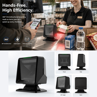 Escáner de Código de Barras de Escritorio Omnidireccional 2D WCMI Big Scan Window, Lector de Códigos QR con Sensor Automático y Manos Libres