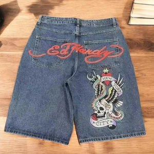 กางเกงขาสั้นผ้าเดนิมทรงหลวมสไตล์สปอร์ตสำหรับฤดูร้อน |   สตรีทแวร์สมัยใหม่ |   กางเกงฮิปฮอปขากว้าง |   กางเกงยีนส์ปักลายสำหรับผู้ชาย |   ปรับแต่งได้ตามต้องการ | - Product Image 1