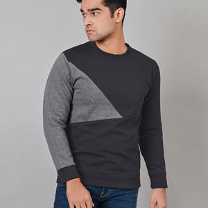 Sudadera negra lisa con capucha para hombre, 100% de algodón, ropa de calle de gran tamaño con hombros caídos, cuello redondo de costilla de peso pesado, talla grande OEM - Product Image 5