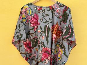 Caftán de Algodón con Estampado Floral, Elegante, hasta la Rodilla, para Verano, para Cubrir el Bikini, para Damas de Honor, Suave, Cómodo, Ropa de Maternidad, Holgado, Talla Grande - Product Image 4