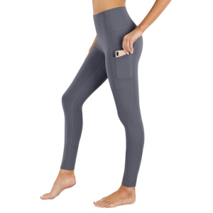 Leggings de yoga de cintura alta XL al por mayor, de longitud completa, de spandex/poliéster, con efecto levantacola y control de abdomen, de secado rápido y transpirables. - Product Image 1