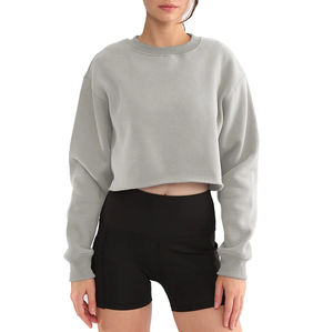 Moda transpirable Ropa informal Mujer Crop Top Sudaderas Algodón Entrenamiento personalizado Crop Top Sudadera para mujer - Product Image 5