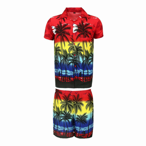 Vente en gros d'ensemble de manches courtes d'été hawaïennes sublimées pour hommes OEM personnalisé vêtements de plage costume d'été fabriqué au Pakistan - Product Image 1