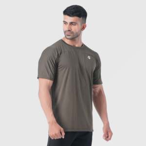 Camiseta Deportiva 100% Poliéster Flex Flow, Ligera, Tejido de Punto, Estilo Deportivo, Etiqueta Personalizada, Serigrafía, Nuevo Modelo - Verde Oliva - Product Image 3