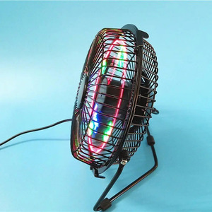 Desk Fan with <b>LED</b> Light, USB, <b>Clock</b> and Temperature Display, 18cm, Plastic, 3 Assorted Colors - Product Image 6